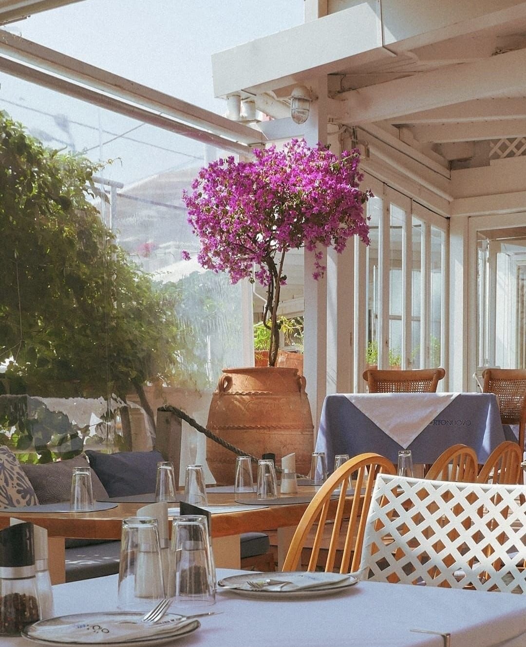 Porto Nuovo terrace overlooking Kassiopi harbour